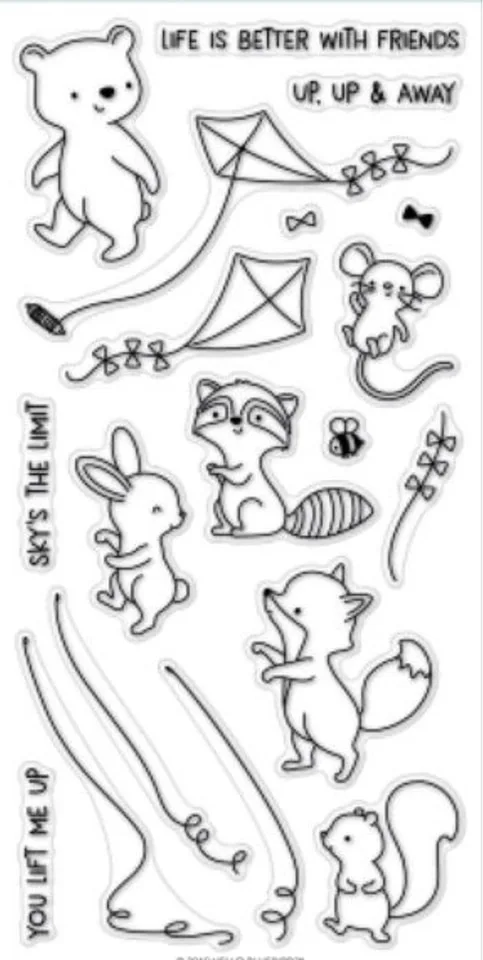 Воздушный змей прозрачные штампы печать скрапбукинг бумажная поделка