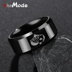 Мужское кольцо с гравировкой ELSEMODE, черное кольцо из титановой нержавеющей стали в стиле панк, Подарочная бижутерия
