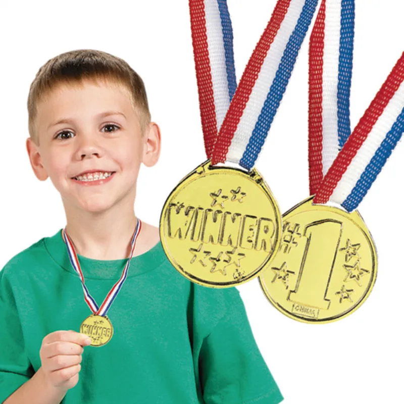 12 шт. игрушечный медаль трофей чемпион медали награда для детских игр на открытом