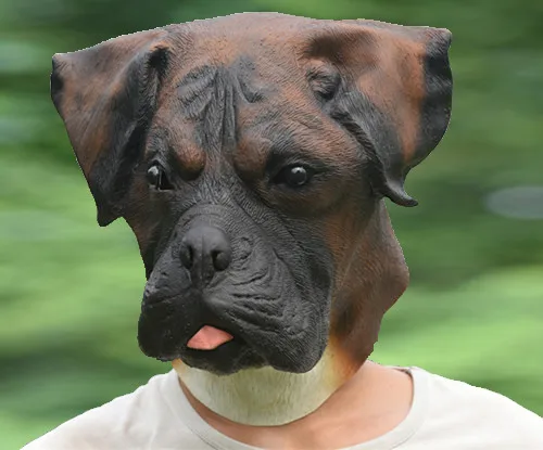 Bulldog Красивая латексная маска с головой животного из мультфильма; маскарадный костюм на Хэллоуин; маскарадный костюм для вечеринки; маскарадный костюм - Цвет: Bulldog