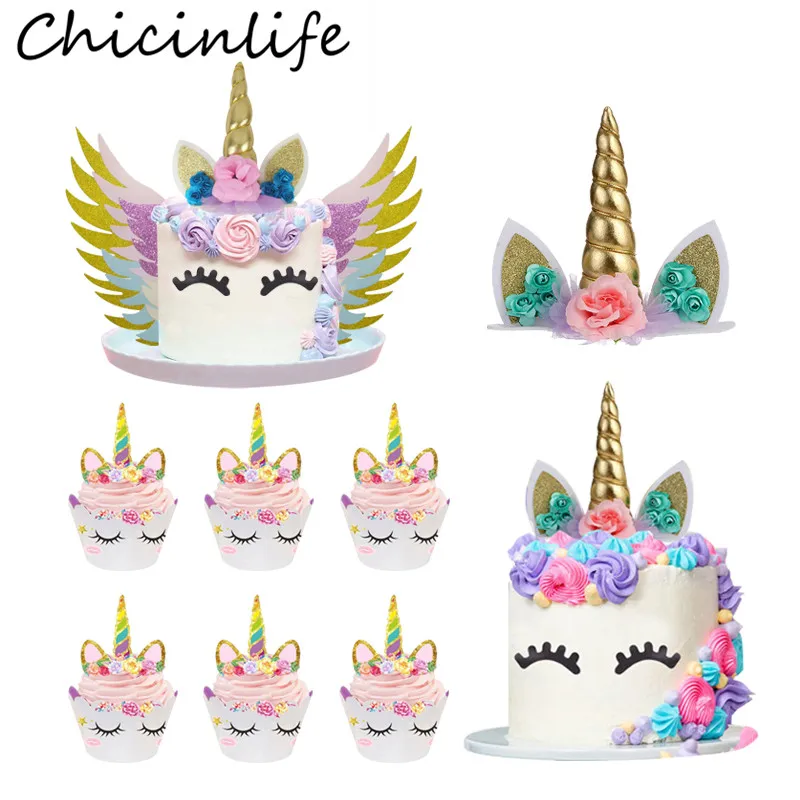 Chicinlife крылья единорога торты украшения для дня рождения День Святого Валентина