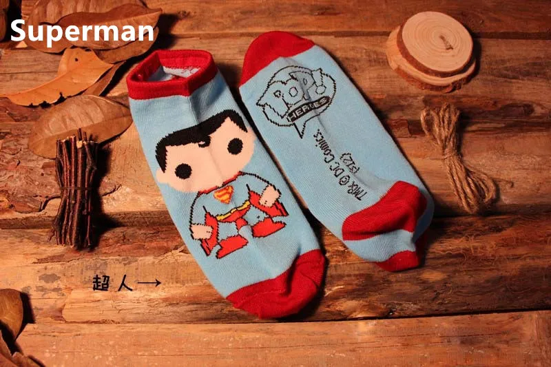 superman-2 Носки для косплея «Супермен», «Бэтмен», «Зеленый Фонарь», для женщин и мужчин, «флэш чудо-женщина», короткие носки, Пара спортивных носков, 5 стилей - Цвет: superman-2