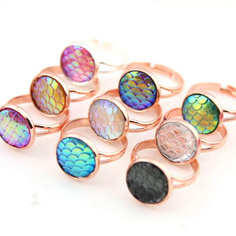 Чешуя Русалки кольца Дракон весы Boho ювелирные изделия в форме русалки для женщин