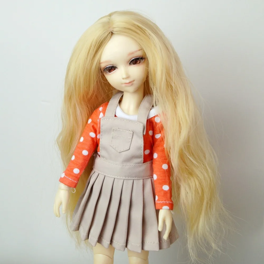 BJD длинный кудрявый парик золотой для 1/6 11 &quot1/4 17&quot 1/3 24 &quotвысокий YOSD MSD SD DK DZ AOD DD