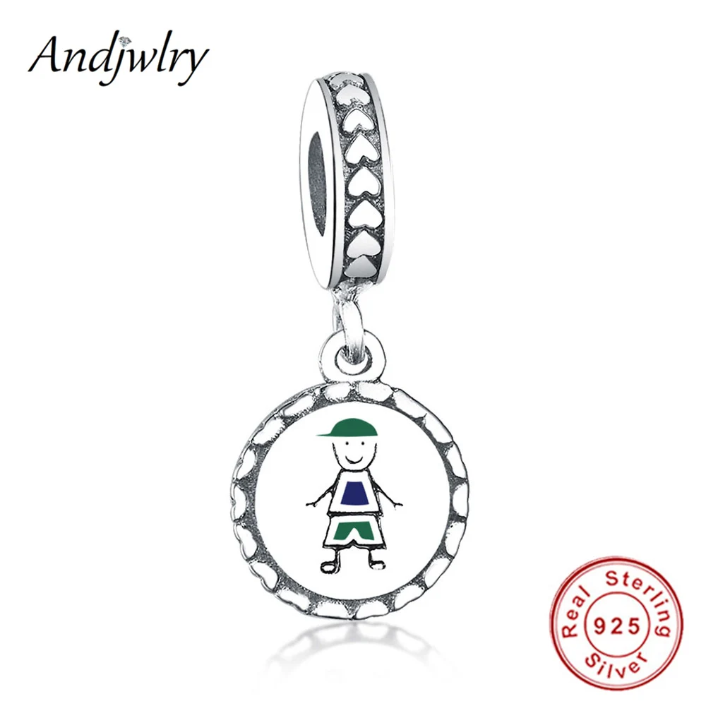 Ajw0735 925 пробы серебряные браслеты Pandora, оригинальные бусины, подвески для девушки, бусины для рукоделия, изготовление ювелирных изделий Berloque - Цвет: Ajw0735