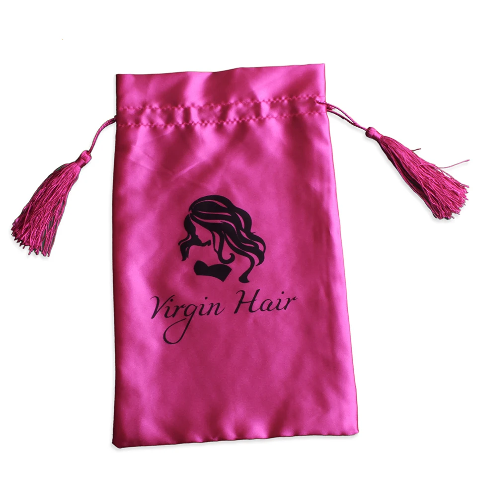 Атласные шелковые мешки для наращивания волос в подарок упаковка на шнурке мешок