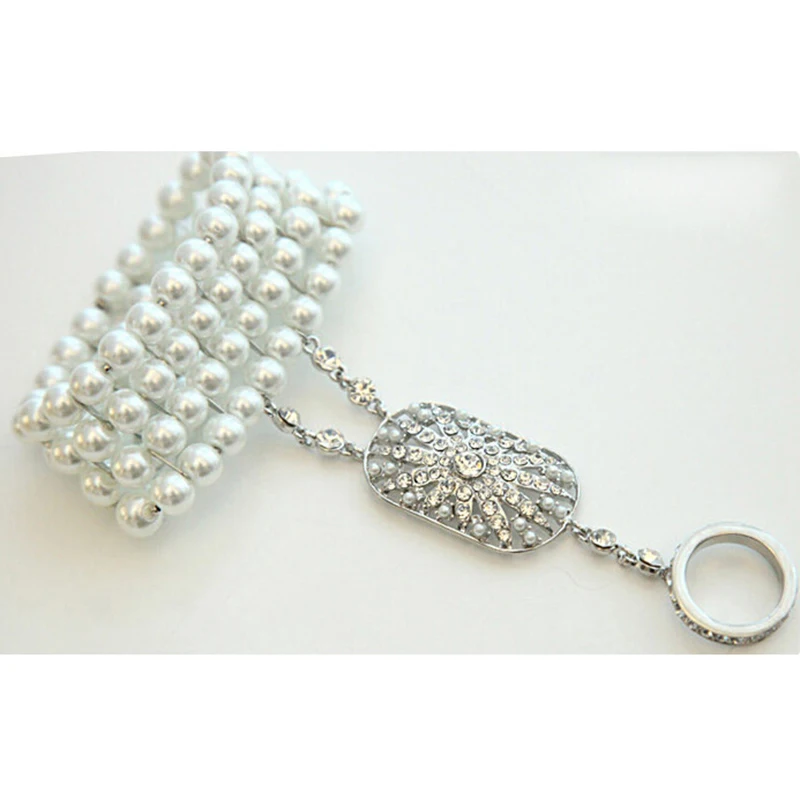 Meetcute Hot эластичный браслет из бисера жемчужные браслеты для женщин The Great Gatsby Jewelry