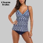 Женский винтажный купальник-танкини с цветочным принтом, пуш-ап