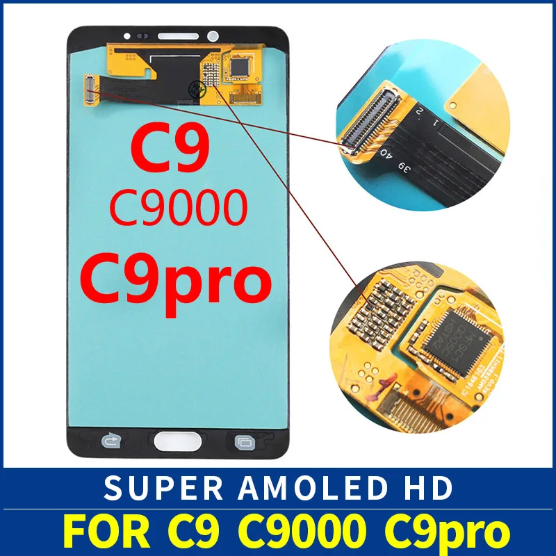 6 0 &quotSuper AMOLED для SAMSUNG GALAXY C9 Pro LCD C9000 дисплей кодирующий преобразователь сенсорного