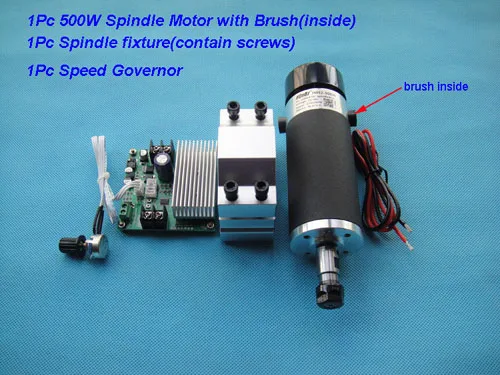 Spindle Motor Kits ER11 CNC шпиндель 500 Вт с воздушным охлаждением 0.5KW фрезерный двигатель 3000-12000 об/мин DC24-110V - Цвет: Spindle Motor Kits