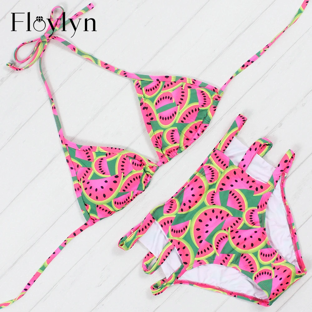 Купальник бикини с эффектом пуш ап и принтом арбуза|swimsuit swimsuit|swimsuit highswimsuit sexy woman |