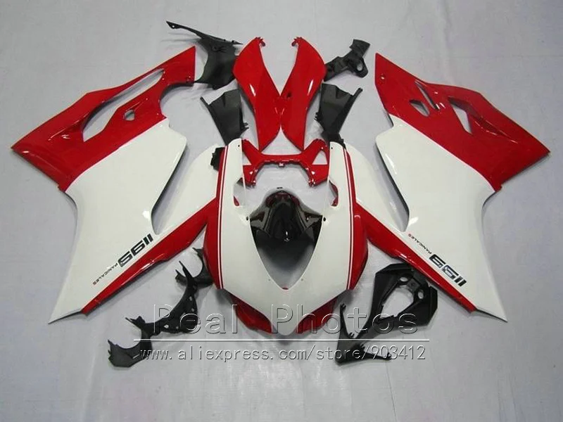 

Injection mold 100% fit for Ducati 1199 12 13 white red bodywork fairings set 1199 2012 2013 HR64