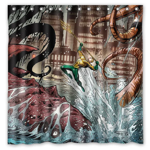 Горячий Аквамен дизайн занавески для душа Ванная комната Водонепроницаемый