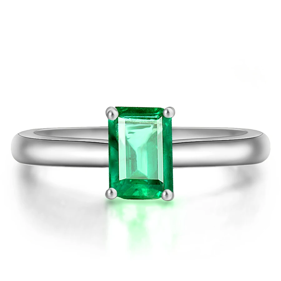 1.8ct 6*8 мм отличное кольцо для помолвки с изумрудом из Колумбии 4 зубец Твердое 14K