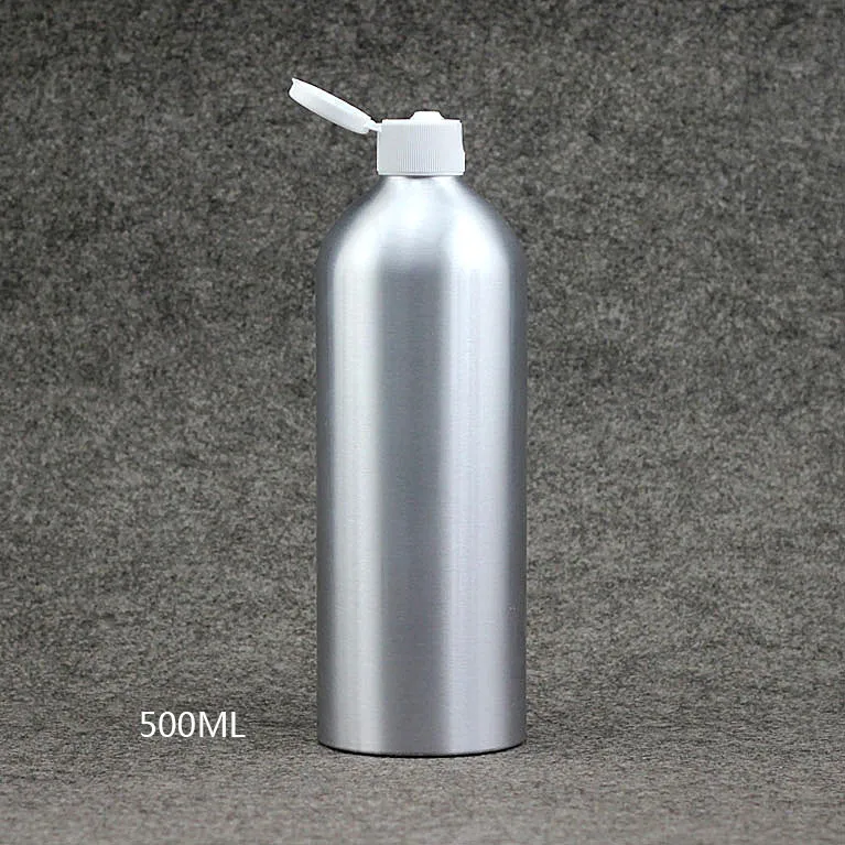 500ml White Cap Раскладушка крышка тонер бутылка для леди косметический парфюм алюминиевые бутылки многоразового использования маленькие Большие Металлические Пустые контейнеры для шампуня - Цвет: 500ml White Cap
