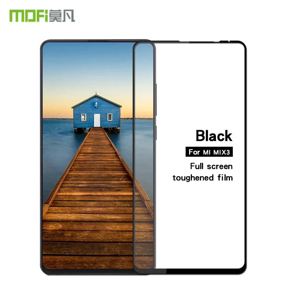 Черный MOFI для Xiaomi mi x 3 стекло закаленное 3D полное покрытие протектор экрана стекло Защитная пленка для Xiaomi mi x 3 mi x3 - Цвет: Черный