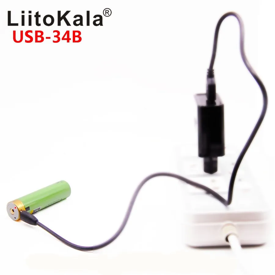 LiitoKala USB-34B 3,7 V 18650 3400mAh литий-ионная USB аккумуляторная батарея с светодиодный светильник-индикатор DC-Charging