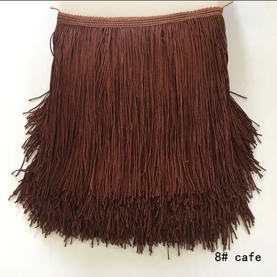 Coffee 1 yards 1 ярд 15 см длинная бахрома кружево кисточка полиэстер кружевная отделка Лента для латинских танцев юбка занавеска бахрома для шитья - Цвет: Coffee 1 yards