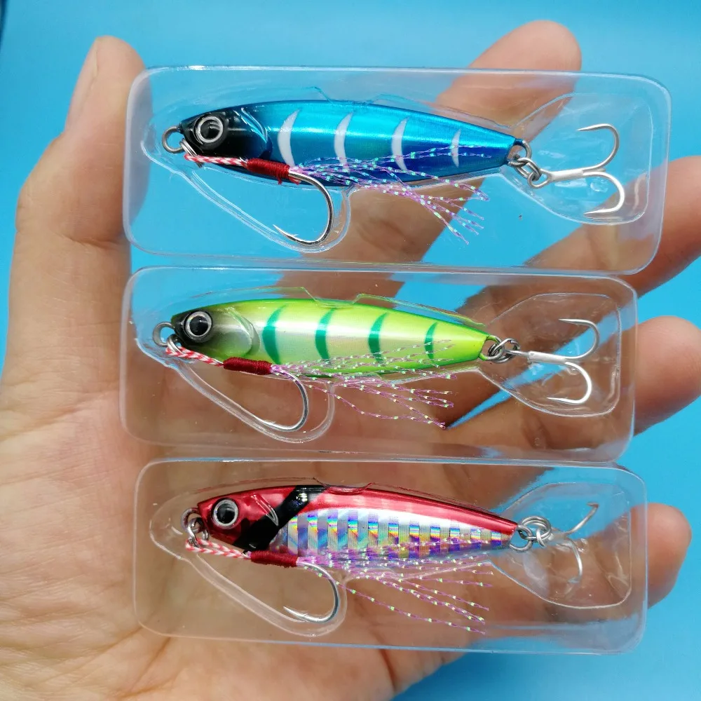 

TSURINOYA 3 шт./лот новая длинная литая металлическая Приманка 7 г/14 г 42 мм/54 мм 8 цветов медленно тонущие приманки с двумя крючками Рыболовная Снас...