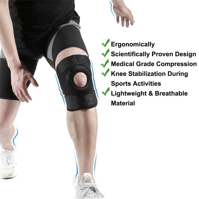 Открытый спорт поддержка колена для бега баскетбола регулируемый наколенник