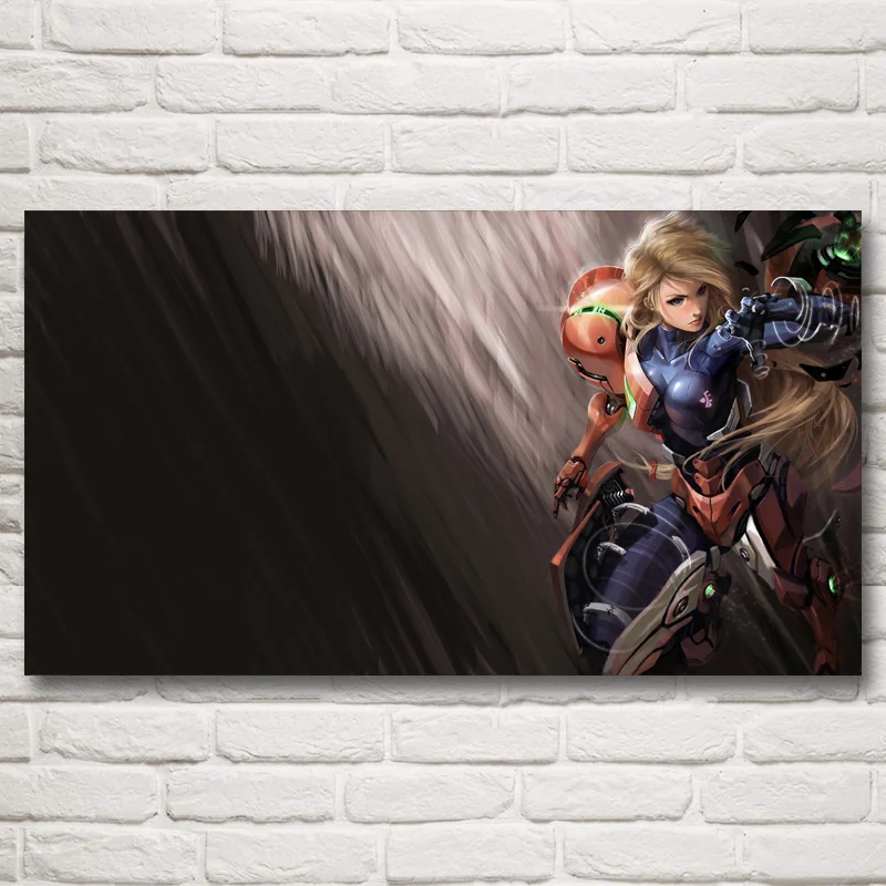 FOOCAME Metroid CGI аниме Samus Aran видео игры Искусство Шелковый плакат печатает украшение дома картина 11x20 16x29 20x36 дюймов - Цвет: 002