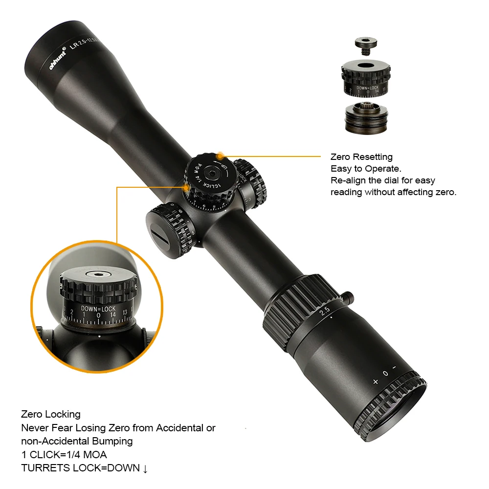 Тактический ИК охотничий прицел ohhunt LR 2 5 x 40 мил точечный стеклянный
