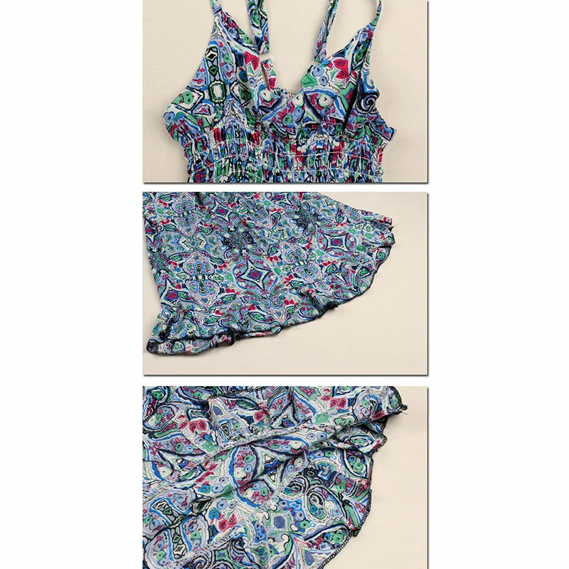 Платье для девочек в богемном стиле детское летнее пляжное платье с v-образным