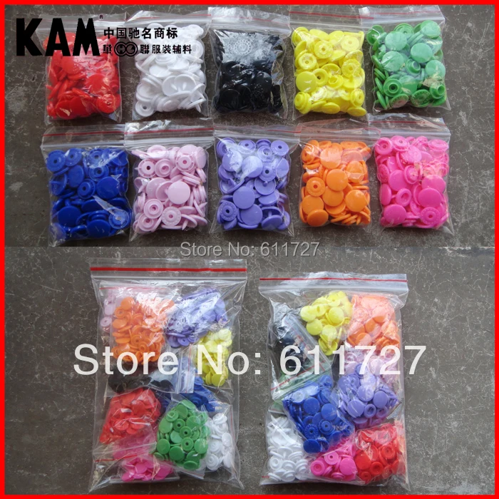 

{ KAM 200 sets 10 Colors Mixed } with KAM pliers 20 T5 12mm Glossy Plastic Snap Button Snap Pliers Kit Fastener For Spring n