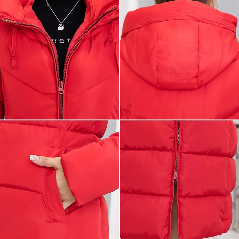 2019 Повседневная зимняя куртка с воротником-стойкой Женская хлопковая