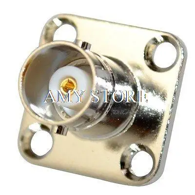 BNC гнездо с 4 отверстиями фланец припоя Разъем адаптер|female connector|female femalel connector |