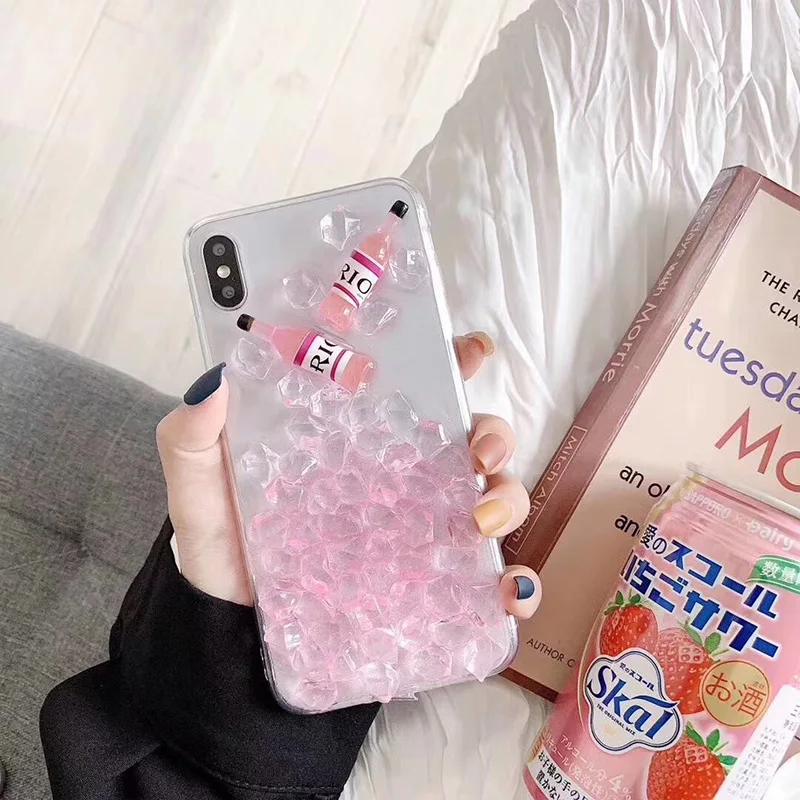 Оригинальность напитки ледяной блок для iPhone Xs XR Max мобильный телефон оболочка 6S 7 8