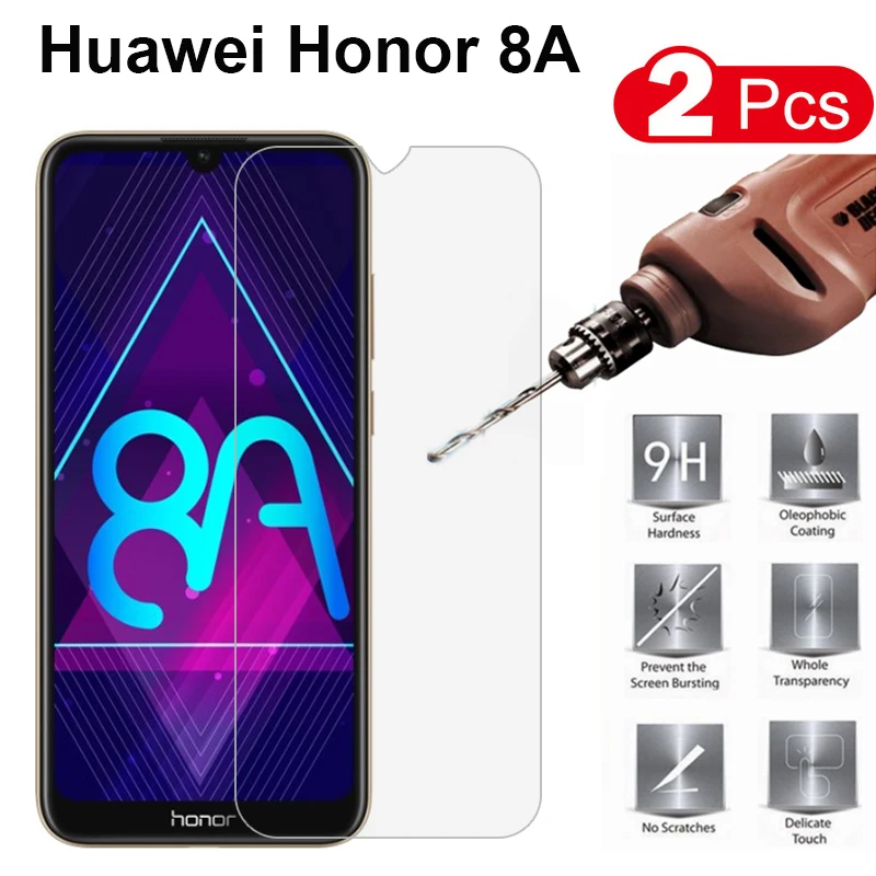 Закаленное стекло для Huawei Honor 8A 2 шт. Защита экрана зеркальная фотография HD пленка