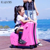 klqdzms 2024inch cute cartoon children travel suitcase multifunction rolling luggage spinner suitcase wheels kid trolley bags