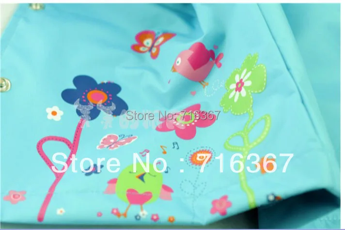 

Free Shipping- kids/girls hooded water resistance jacket, kids spring floral Trench coat (MOQ: 1pc)