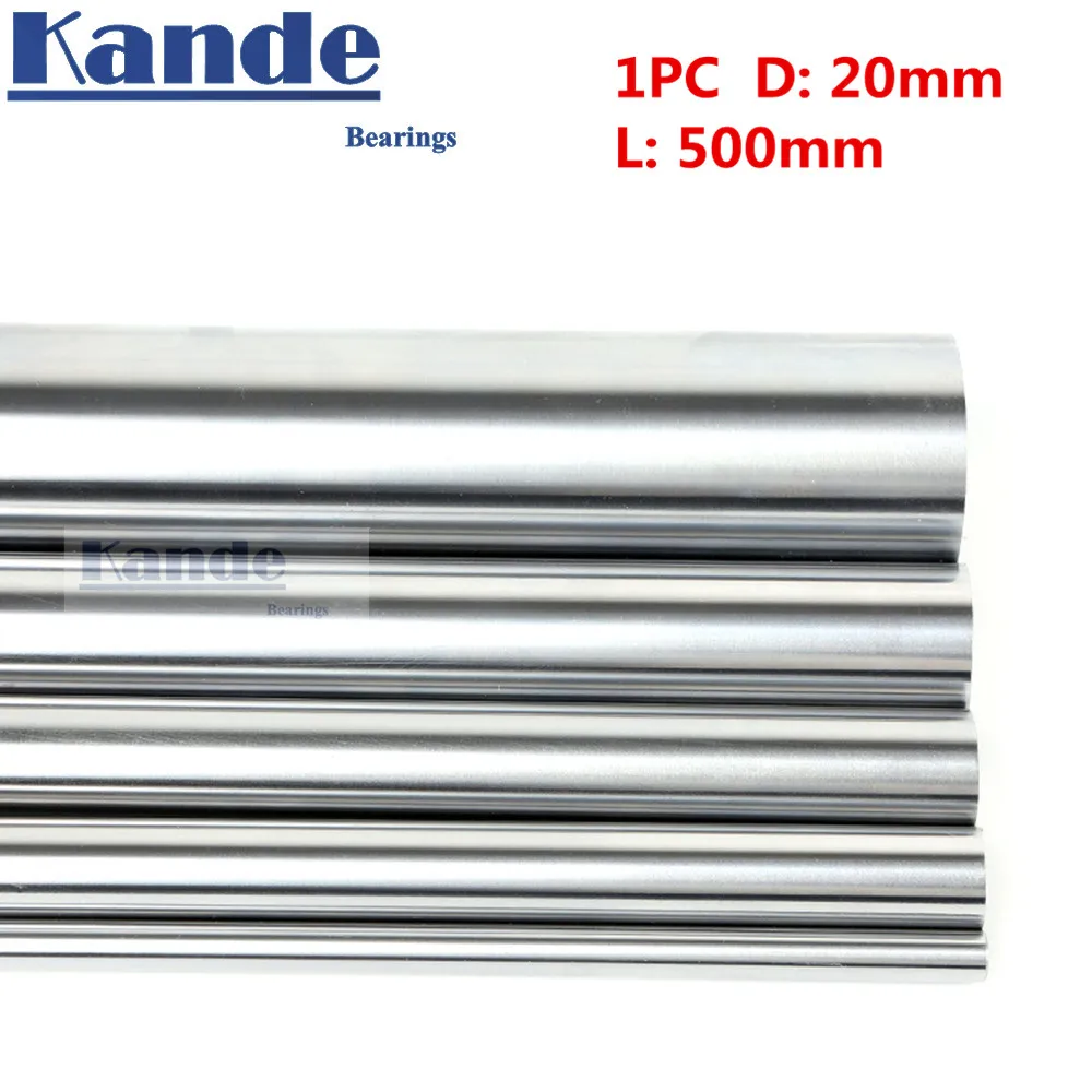 

Kande Bearings 1pc d:20mm 500mm 3D printer rod shaft 20mm linear shaft 100mm chrome plated rod shaft CNC parts
