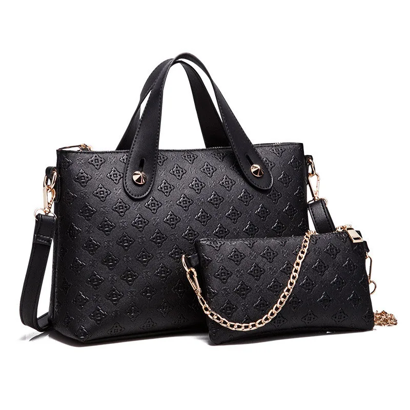 Women's handbags Embossed Composite Bags PU leather Crossbody Hand Shoulder Bag Diamond Pattern Totes Set bag for Lady | Багаж и сумки
