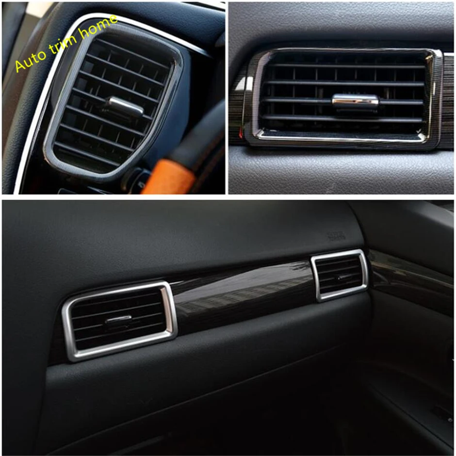 Lapetus Кондиционер AC Outlet Vent Frame Cover Trim 4 шт. для Mitsubishi Outlander 2014 2019 ABS черный