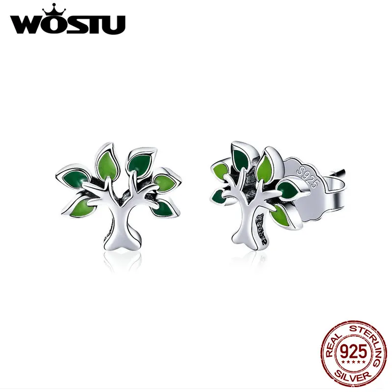 Женские серьги пусеты WOSTU модные из серебра 925 пробы на вечеринку