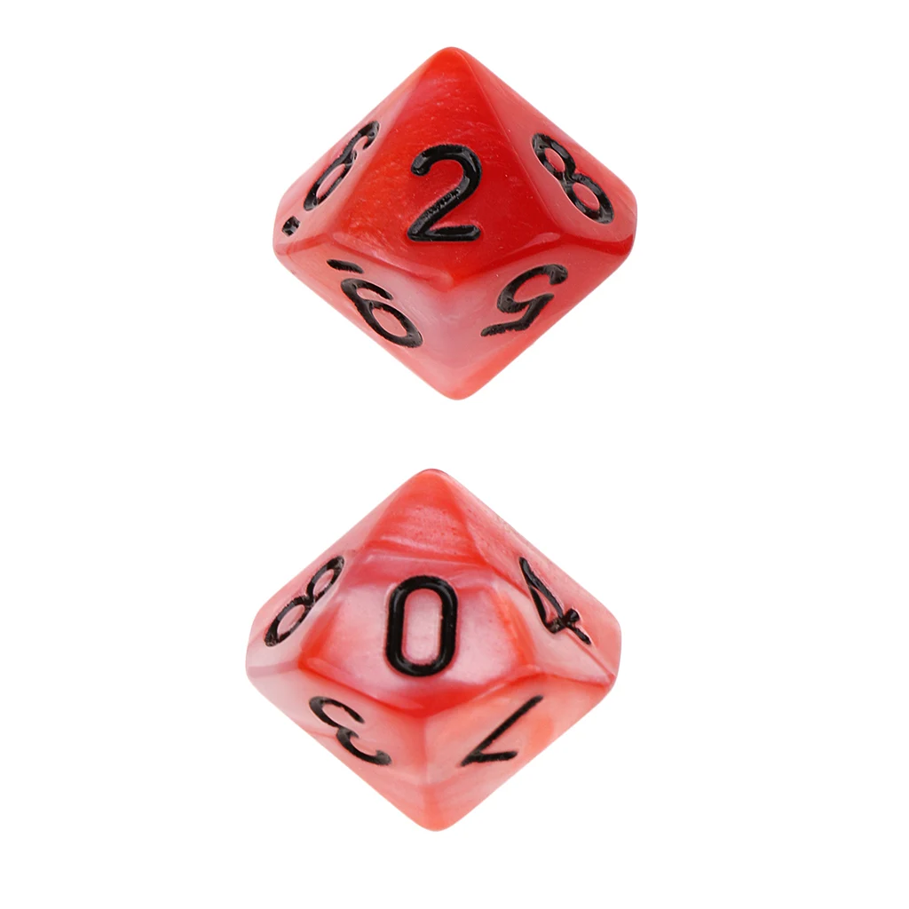 10 шт. сторонние D10 многогранные игральные кости двухцветные для DND MTG ролевая