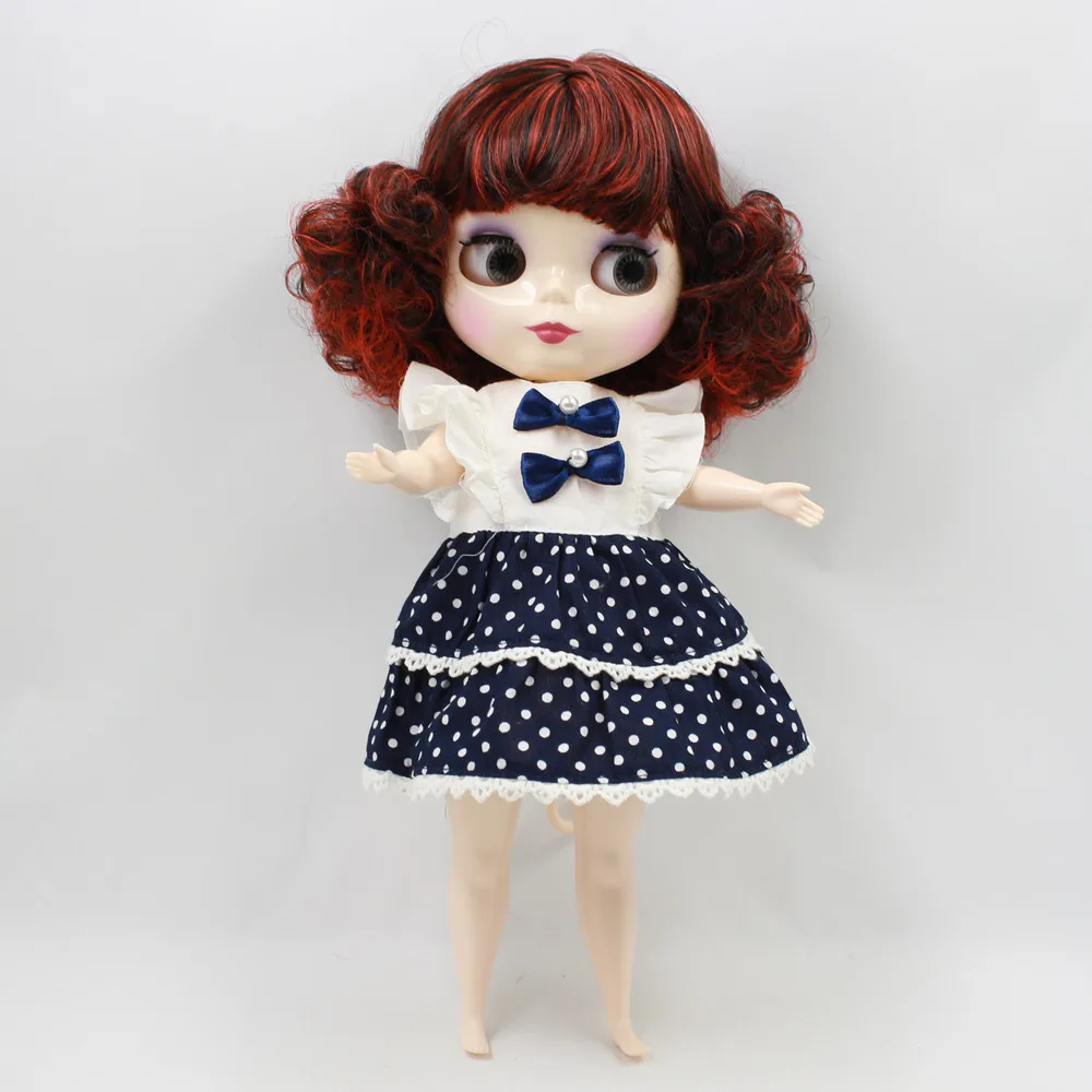 Пухленькая кукла blyth 1/6 30 см красный микс черные волосы с челкой/бахрома Жир Тела белая кожа подарок игрушка
