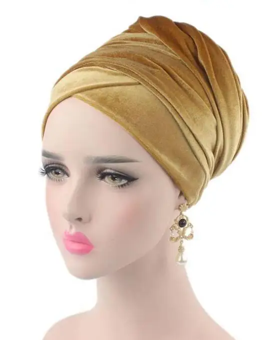 

Candy Colors Women Headwear Velvet Headwrap African Head Wrap Tie Scarf Twist Hair Band Turban Bandana Bandage Hijab Hats