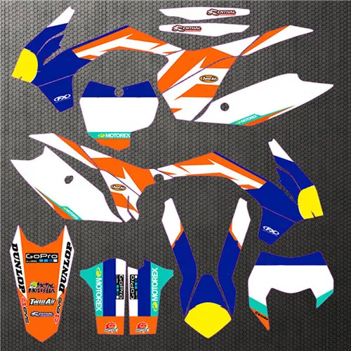 Design 1 Гоночный обтекатель графика наклейки Наклейка индивидуальные для KTM 125 250 300 350 450 SX SXF XC XCF 2013 /EXC EXCF XCW - Цвет: Design 1