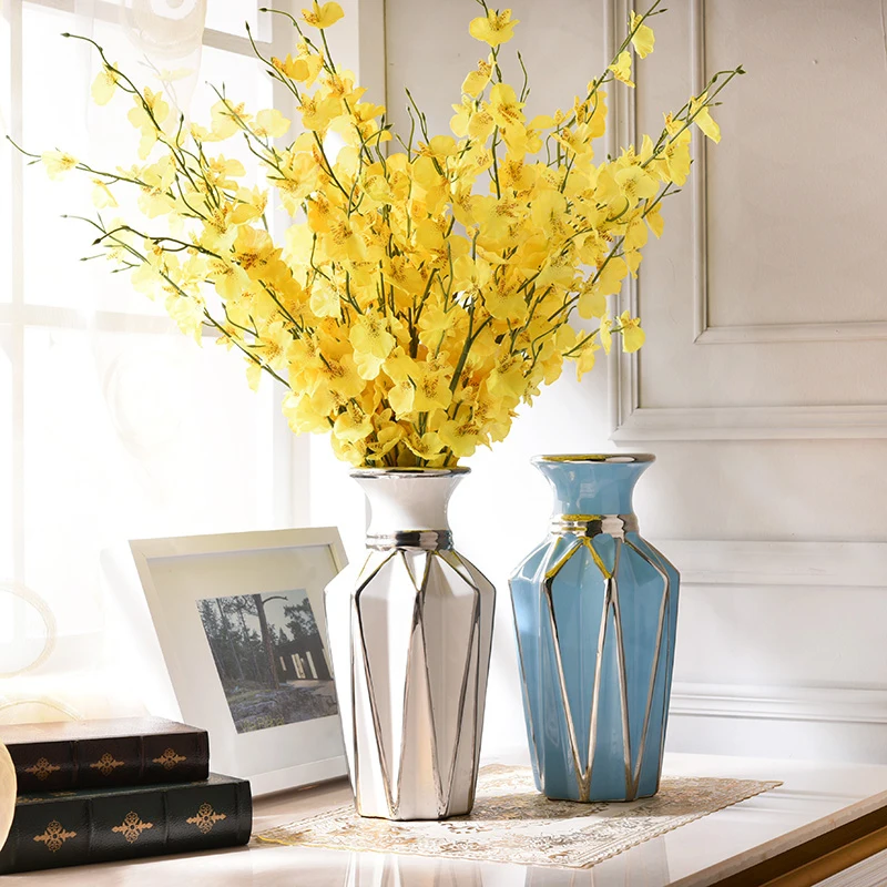 Современная керамическая ваза в форме цветов алмаза креативное украшение для