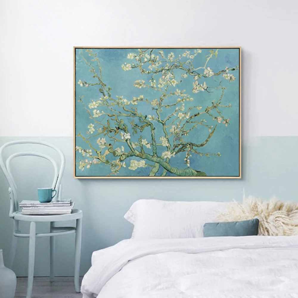 Ван Гог Картина маслом Размножение миндаля цветет стены искусства холст печать