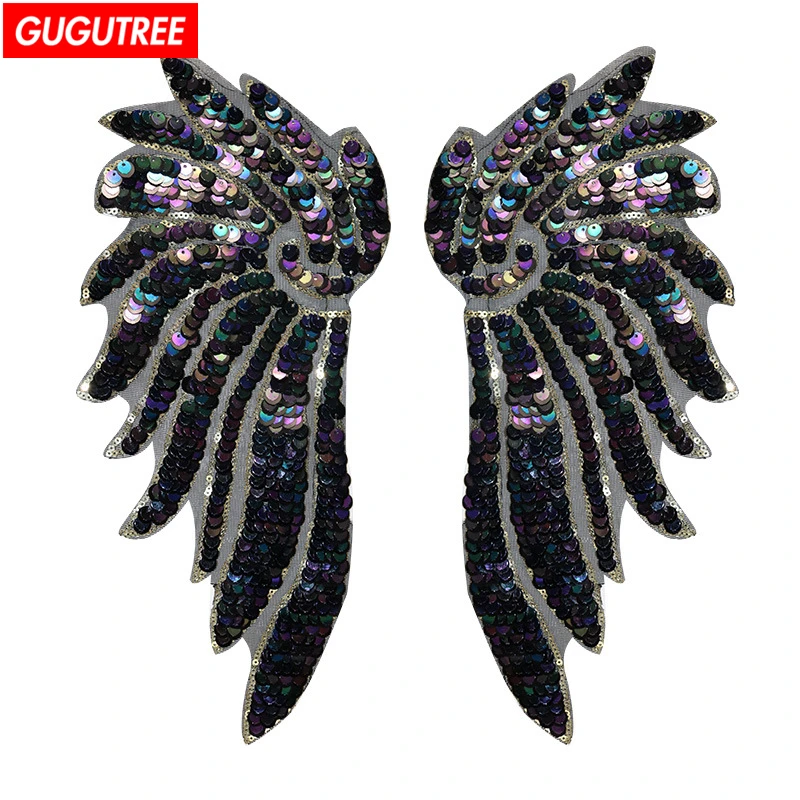 Вышитые блестки GUGUTREE патчи с искусственными крыльями ангелом для курток | Дом и