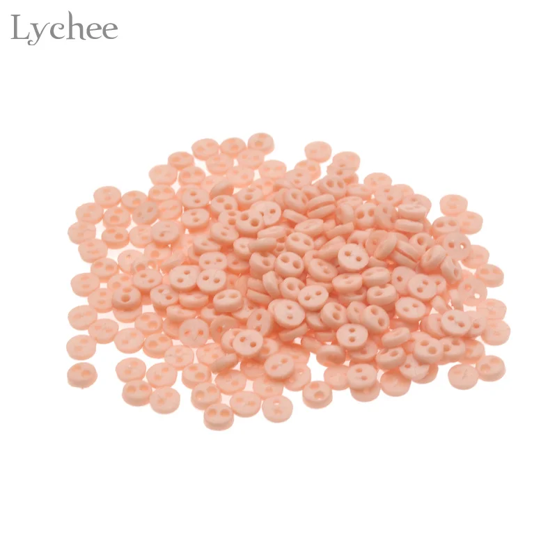 Lychee Life 300 шт. 4 мм мини кукла кнопка для одежды 2 отверстия плоская задняя сделай