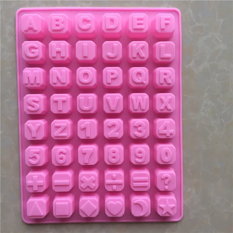 

star-shaped English alphabet silicone chocolate manual DIY ice lattice digital manual soap mold