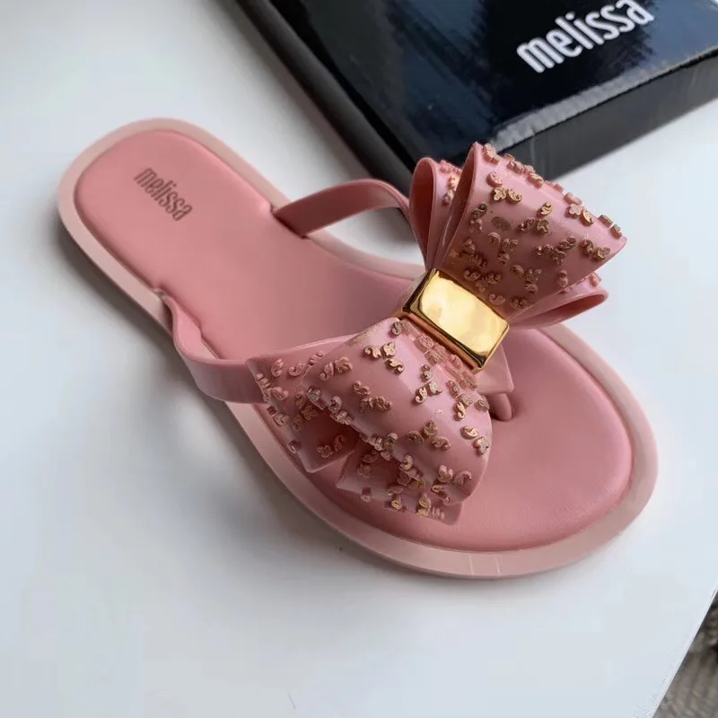 Женские сандалии Melissa удобные повседневные лоферы на плоской подошве с бабочками