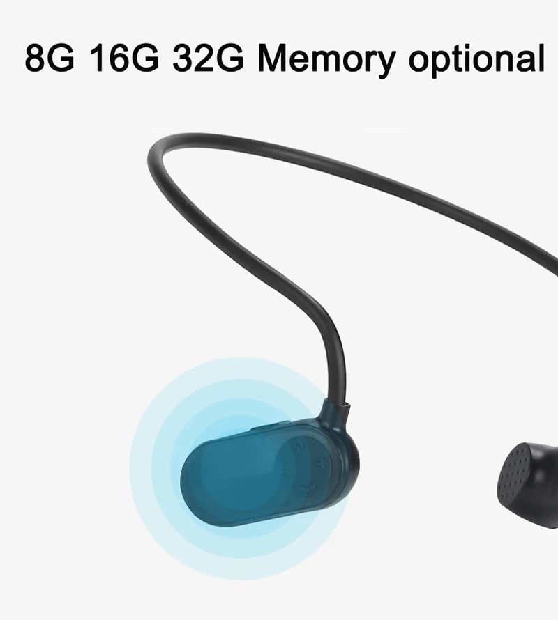 OKCSC костной проводимости MP3 HiFi музыкальный плеер IPX8 водонепроницаемый 8 г 16 г Плавание Спорт Открытый плееры Наушники Стиль USB зарядка