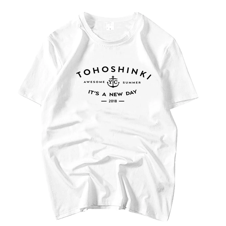 Kpop tohoshinki tvxq 2018 футболка с круглым вырезом и принтом на новый день модная летняя